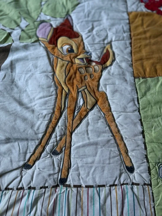Vintage Bambi Nursery Quilt Blanket - Picture 2 of 7